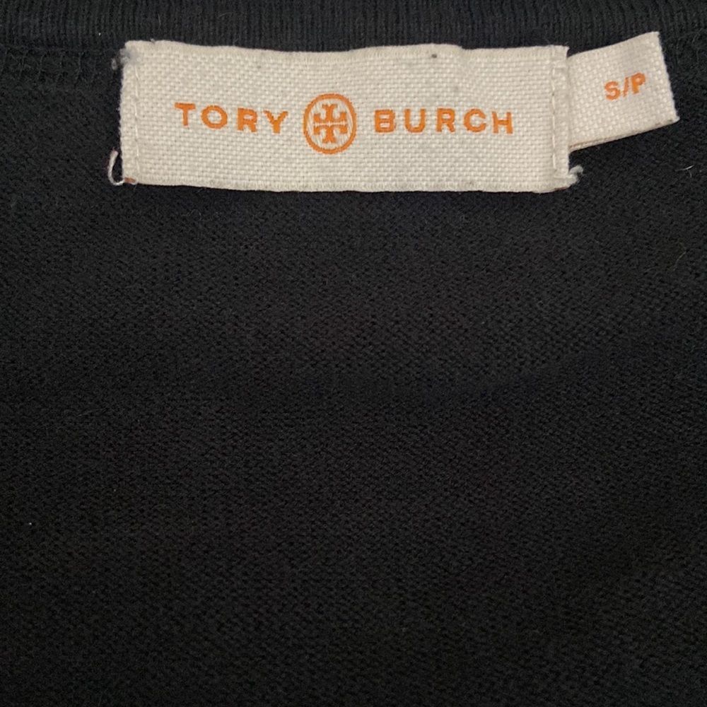 Tory Burch Simone Black Long Sleeve Button Front Cotton Cardigan size S - Picture 6 of 10